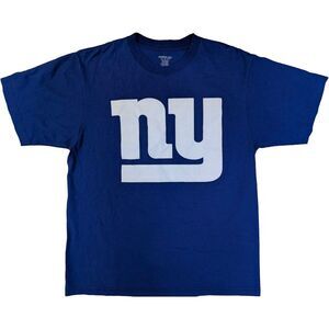 New York Giants Reebok Short Sleeve T-Shirt Men’s Medium 100% Cotton Blue NFL